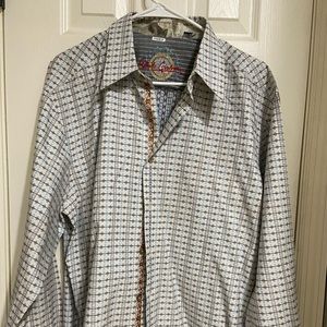 Robert Graham, White, Blue Browns gorgeous shirt